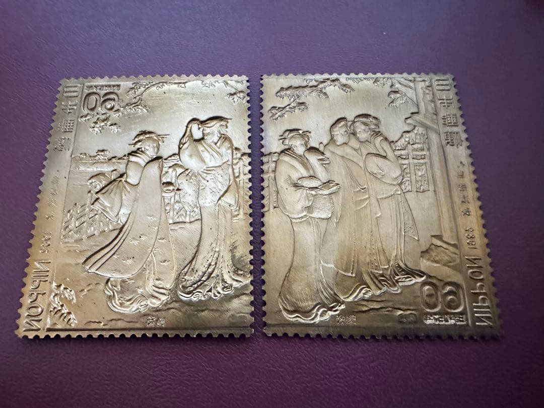 【純度保証】　松本徽章工業　純金　金属工芸品　2枚セット8.79g 純金/純銅