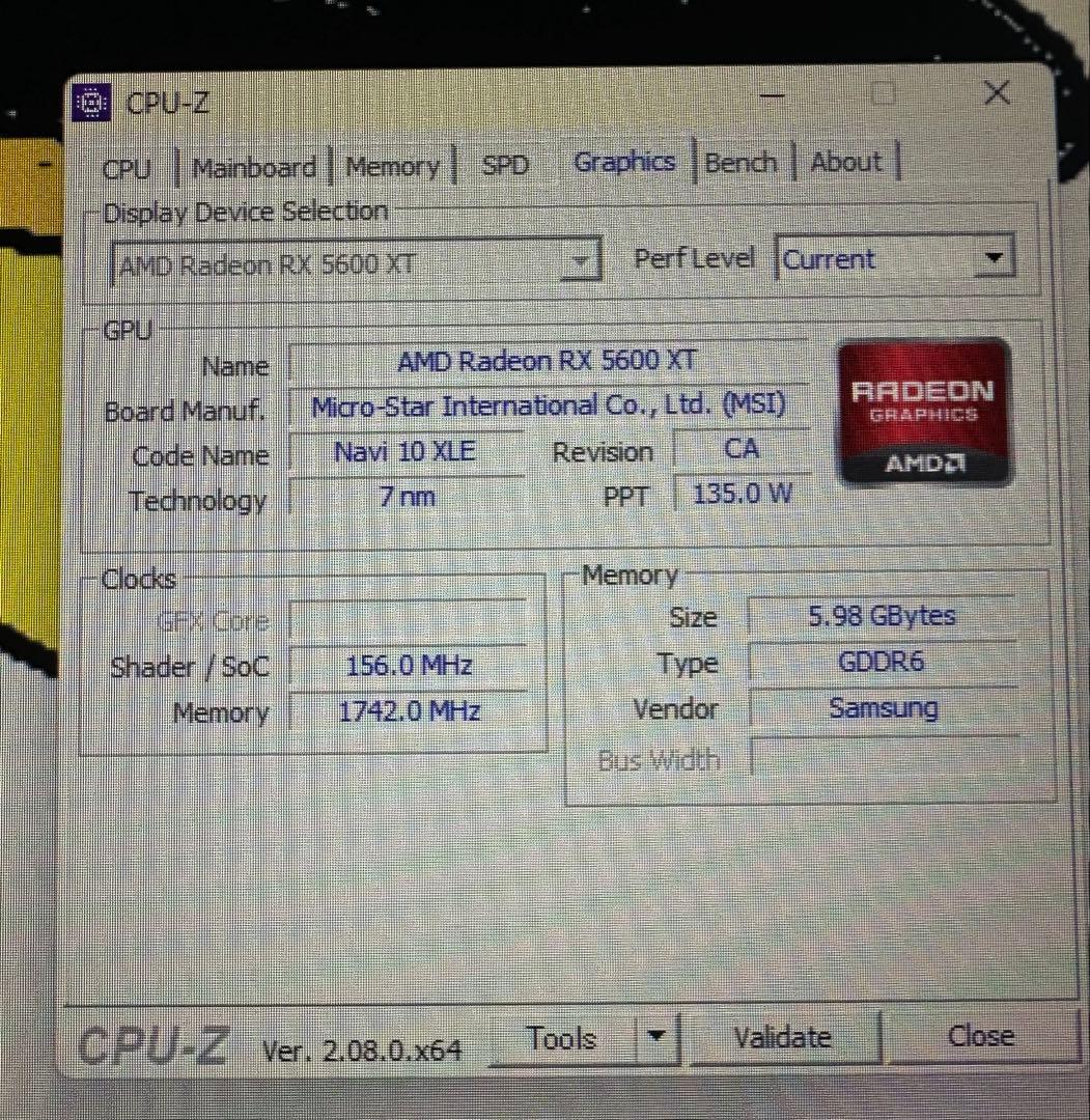 MSI RADEON RX 5600 XT 6GB グラフィックボード