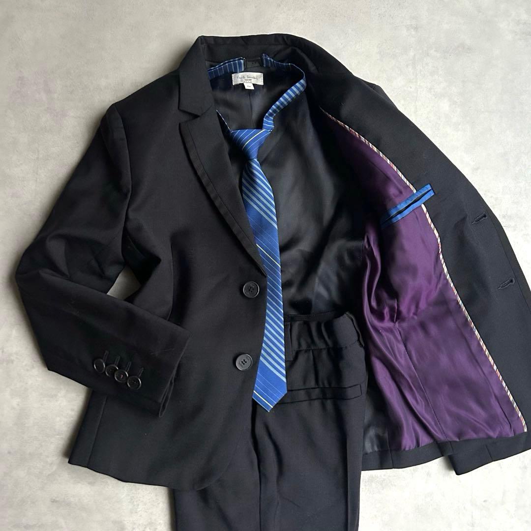 美品✨ポールスミス 120cm スーツ セットアップ　 総裏 2B 裏地柄 黒