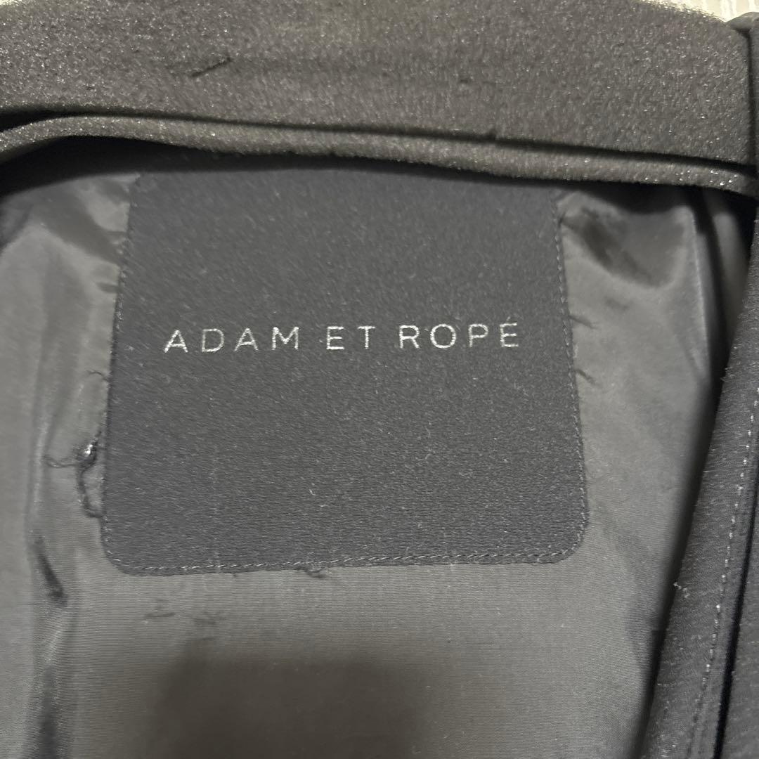 ADAM ET ROPE ブラック ノーカラー ダウンジャケット L