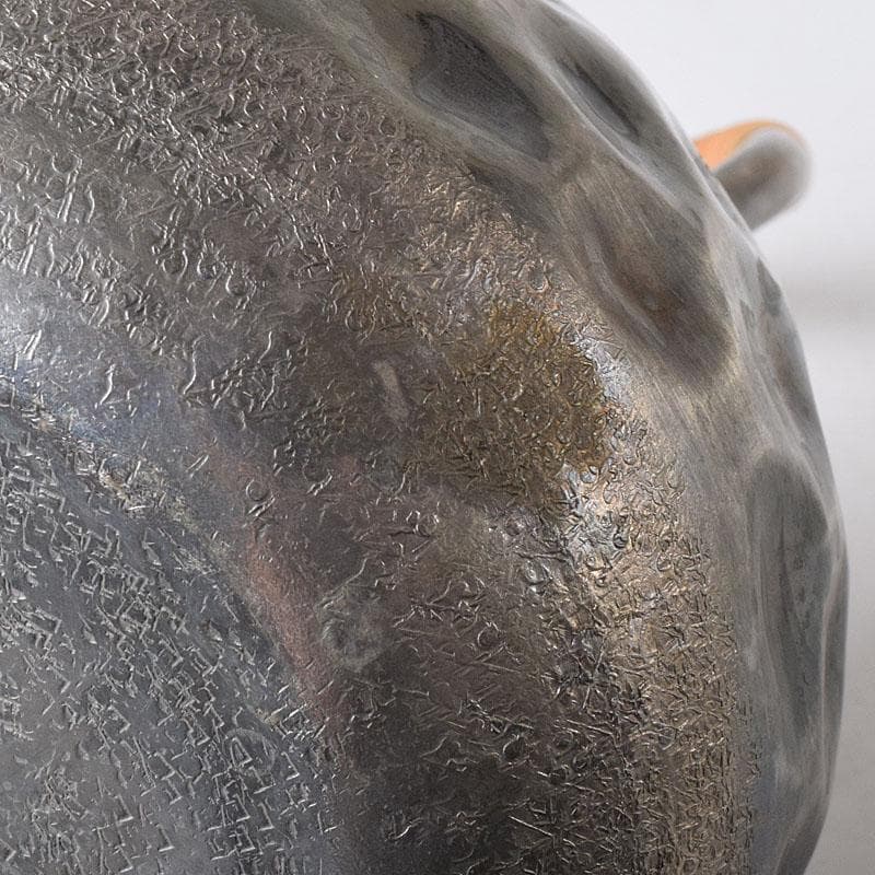 オオヤマレンゲ　煎茶道具　白銅いぶし銀　槌目　銀瓶　湯沸　V　R8196