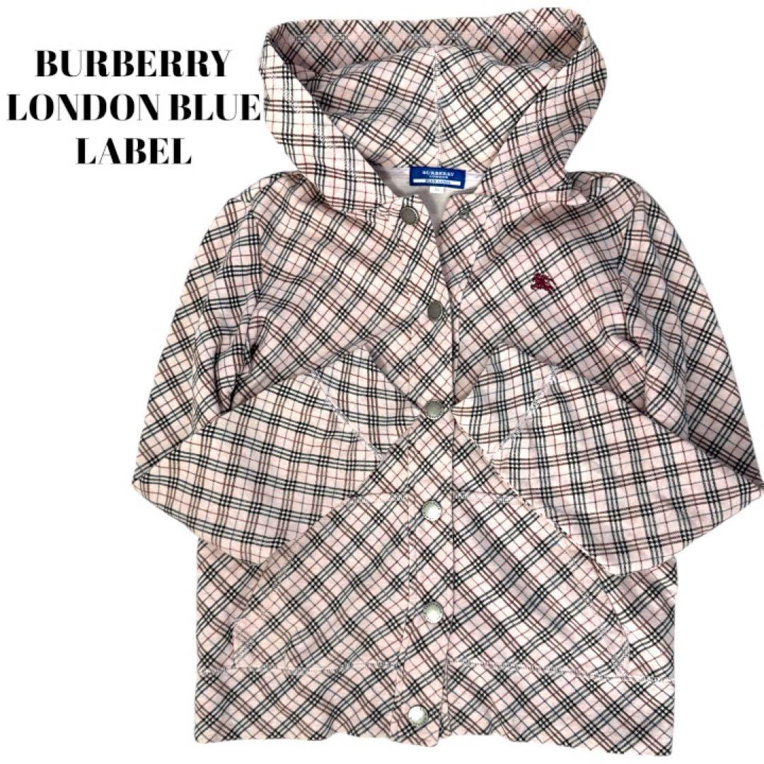 BURBERRY LONDON BLUE LABELチェック柄フード付きパーカー