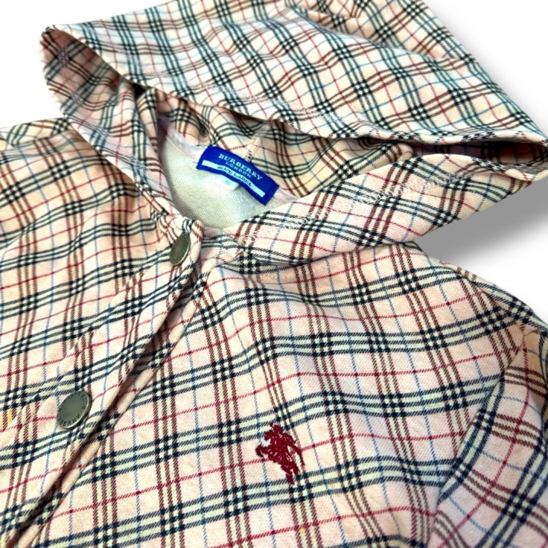 BURBERRY LONDON BLUE LABELチェック柄フード付きパーカー