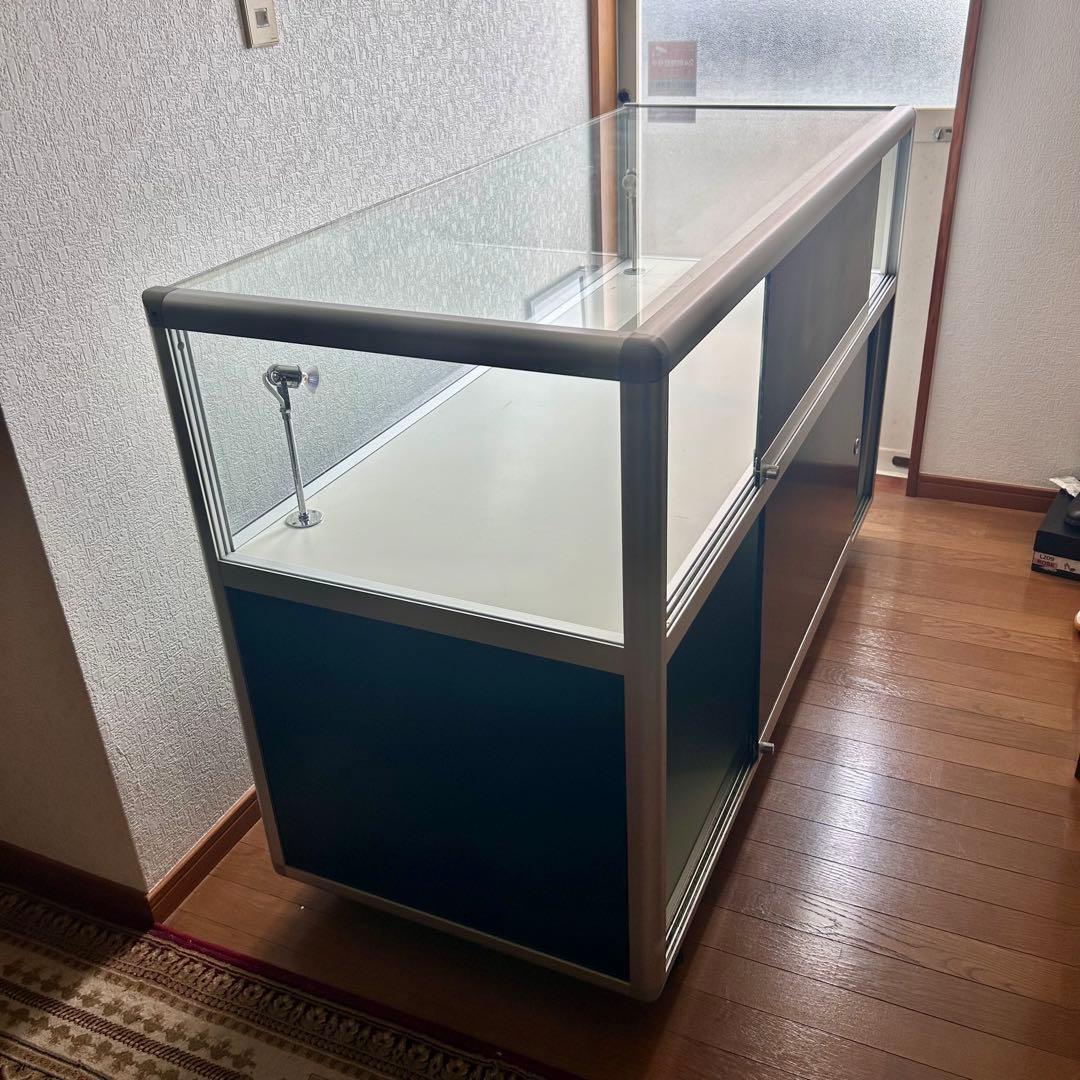 ガラスケース ホワイト/ブラック 150cm