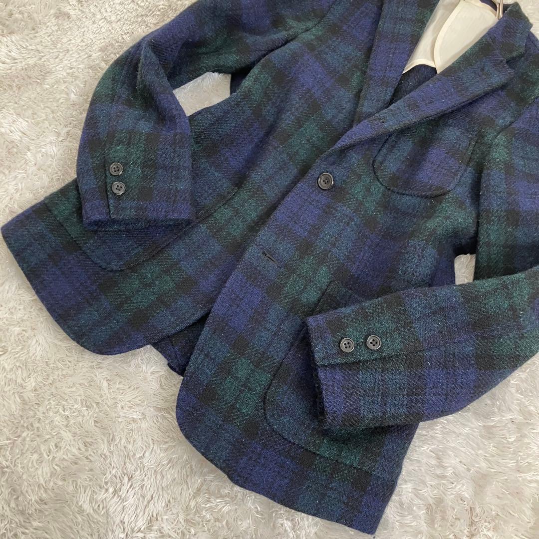 お*す様 BEAMS + ハリスツイード テーラードジャケット ブラックウォッチ