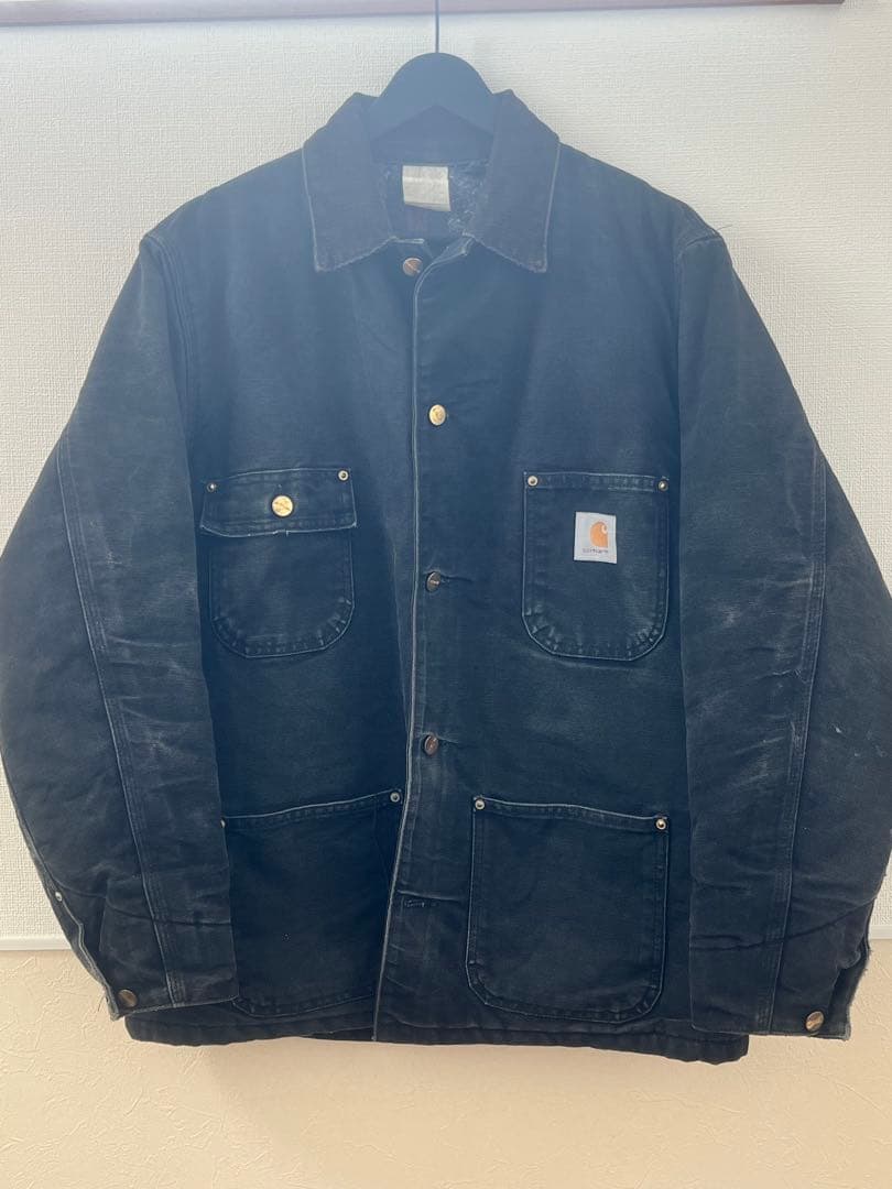 90s Carhartt ミシガンチョアコート ブラック フェード L相当星タグ