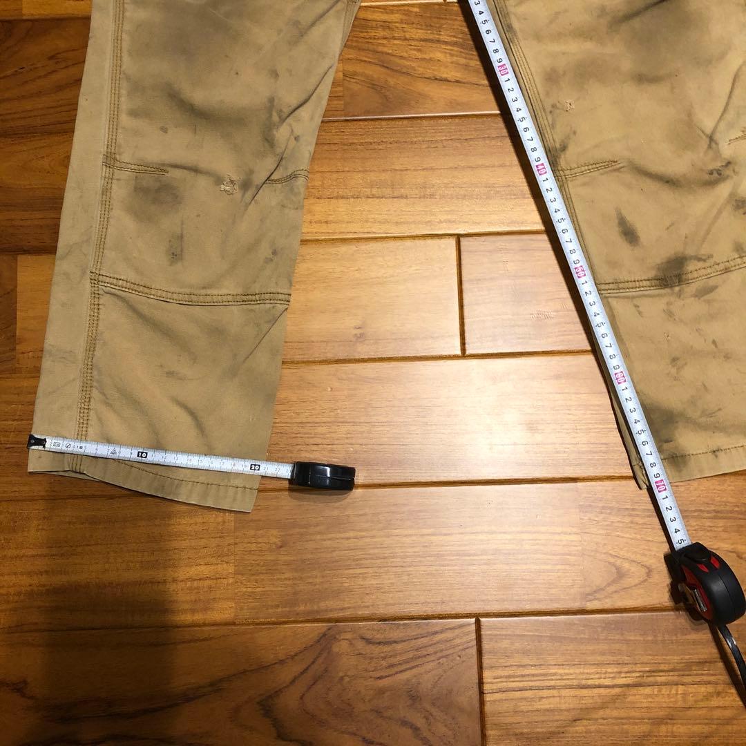 CARHARTTダブルニーワークパンツ ベージュ　汚れデザイン34／30