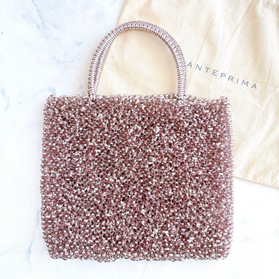 【美品】希少 廃盤カラー アンテプリマ スクエア ミディアム ピンクシルバー