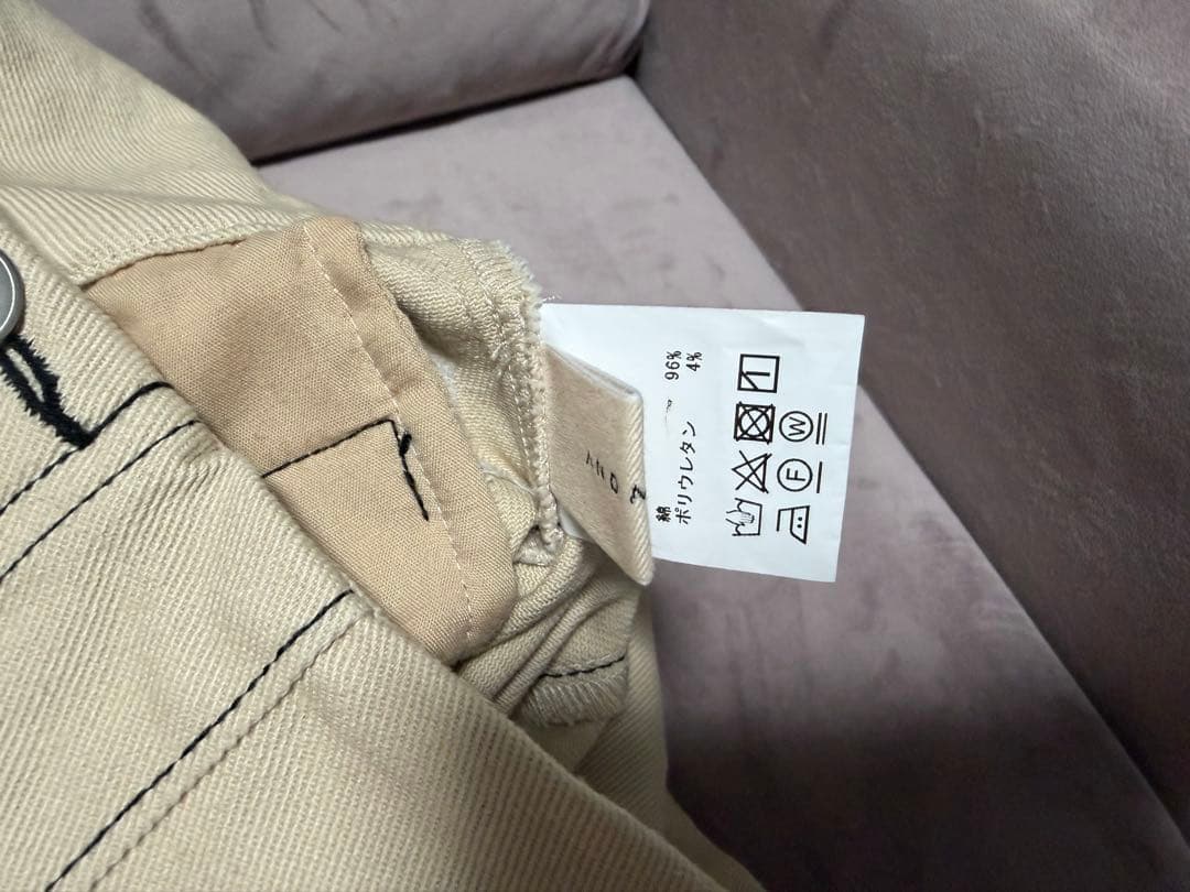 パンツ andmary Highwaist ribbon pants beige