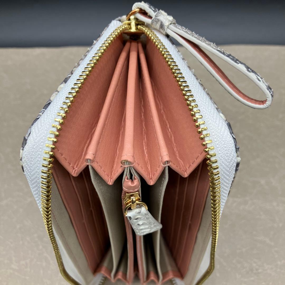 Toukagen トウカゲン　パイソン 長財布　パイソンレザー 財布　白蛇