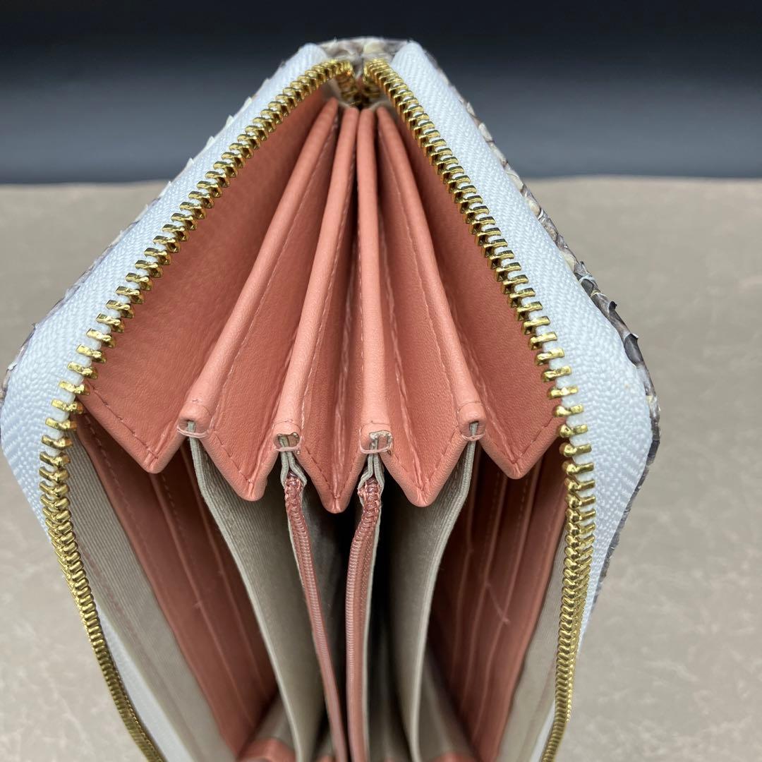 Toukagen トウカゲン　パイソン 長財布　パイソンレザー 財布　白蛇