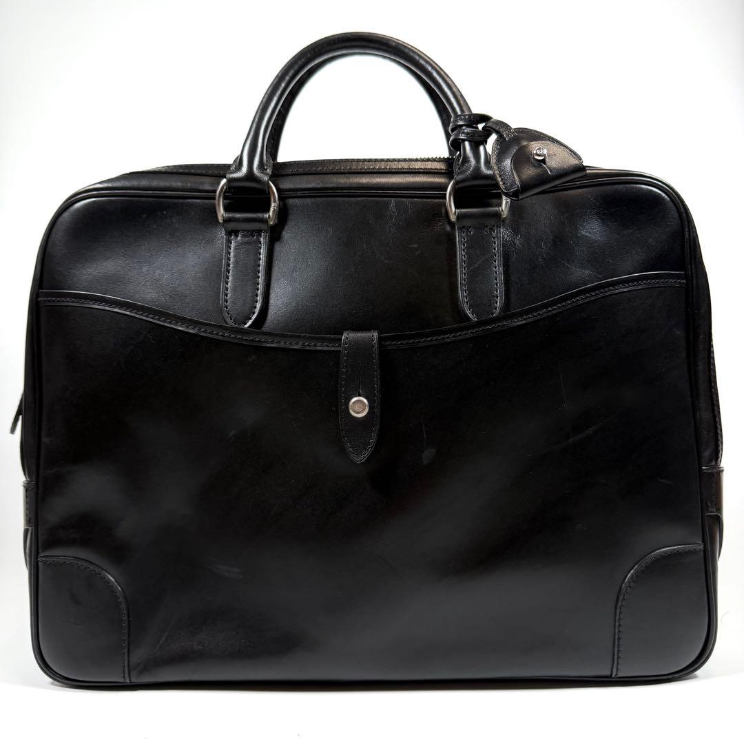 【美品】【希少】ラルフローレン　ビジネスバッグ　カーフレザー　ブラック　メンズ