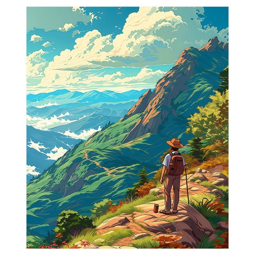 山の風景 デジタルアート A3相当