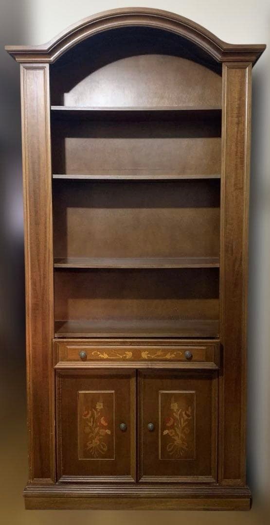 【昭和レトロ】ブックシェルフ 飾り棚 本棚 ダークブラウン