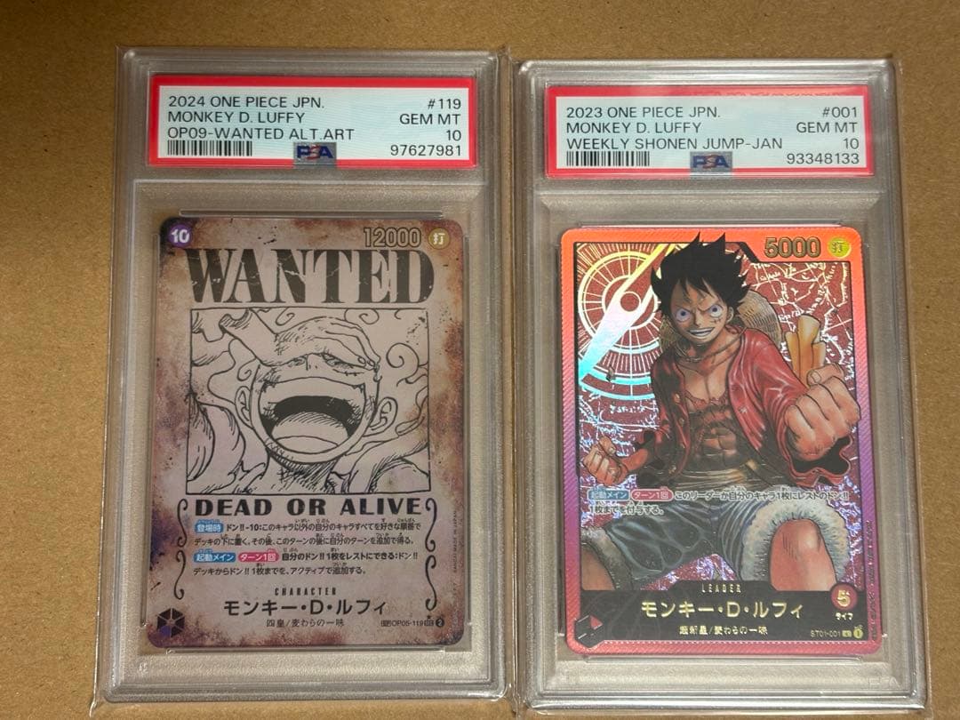 ワンピースカード　手配者ニカ、レカフィグルフィ　psa10 美品