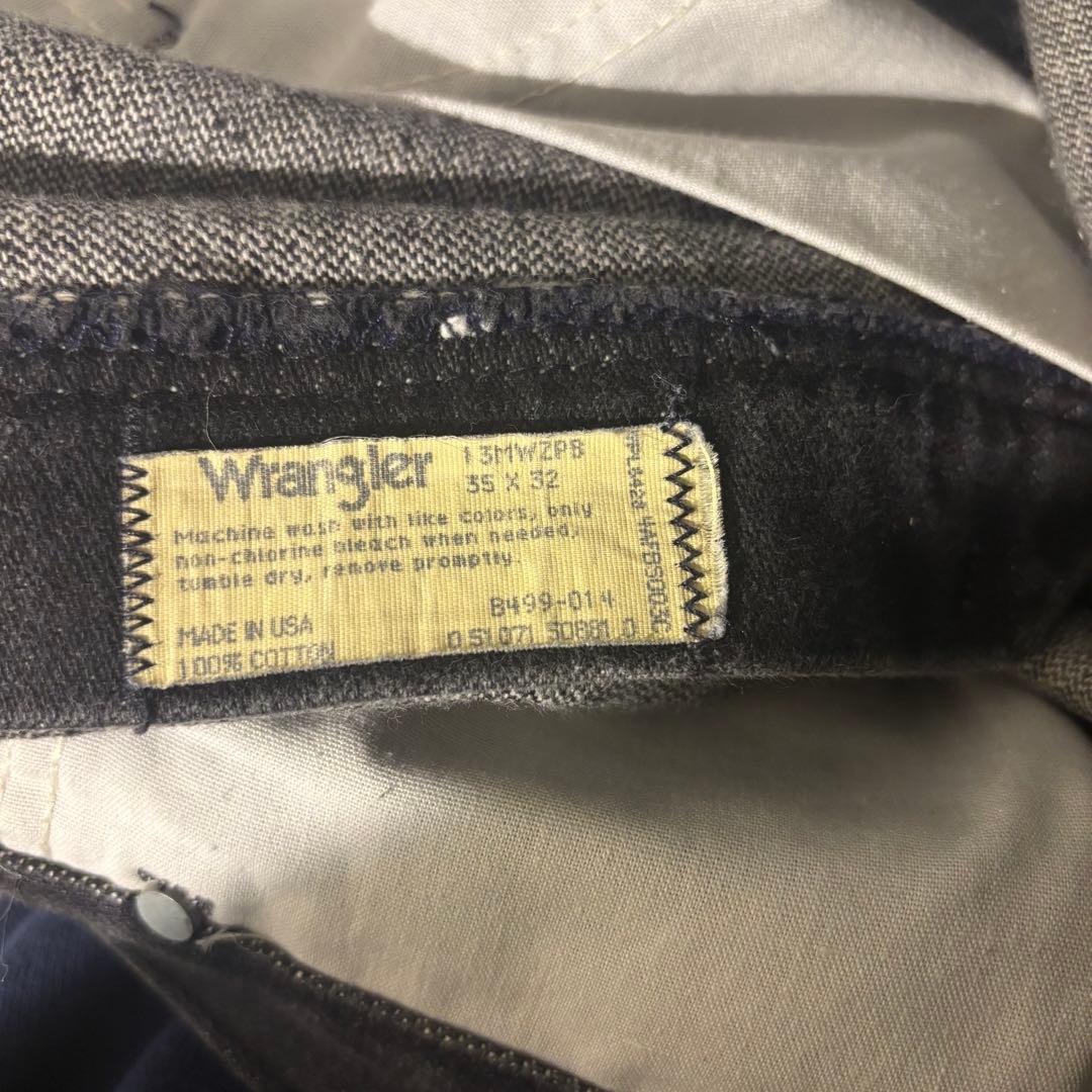 先染め 90s USA製 ラングラー 13MWZ ブラックデニム