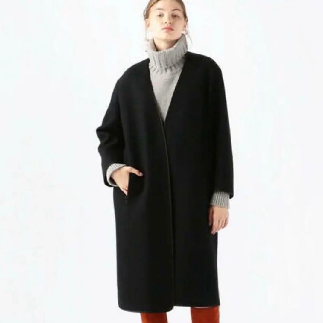 【極美品】ATON TOMORROWLAND別注 ウールメルトンノーカラーコート