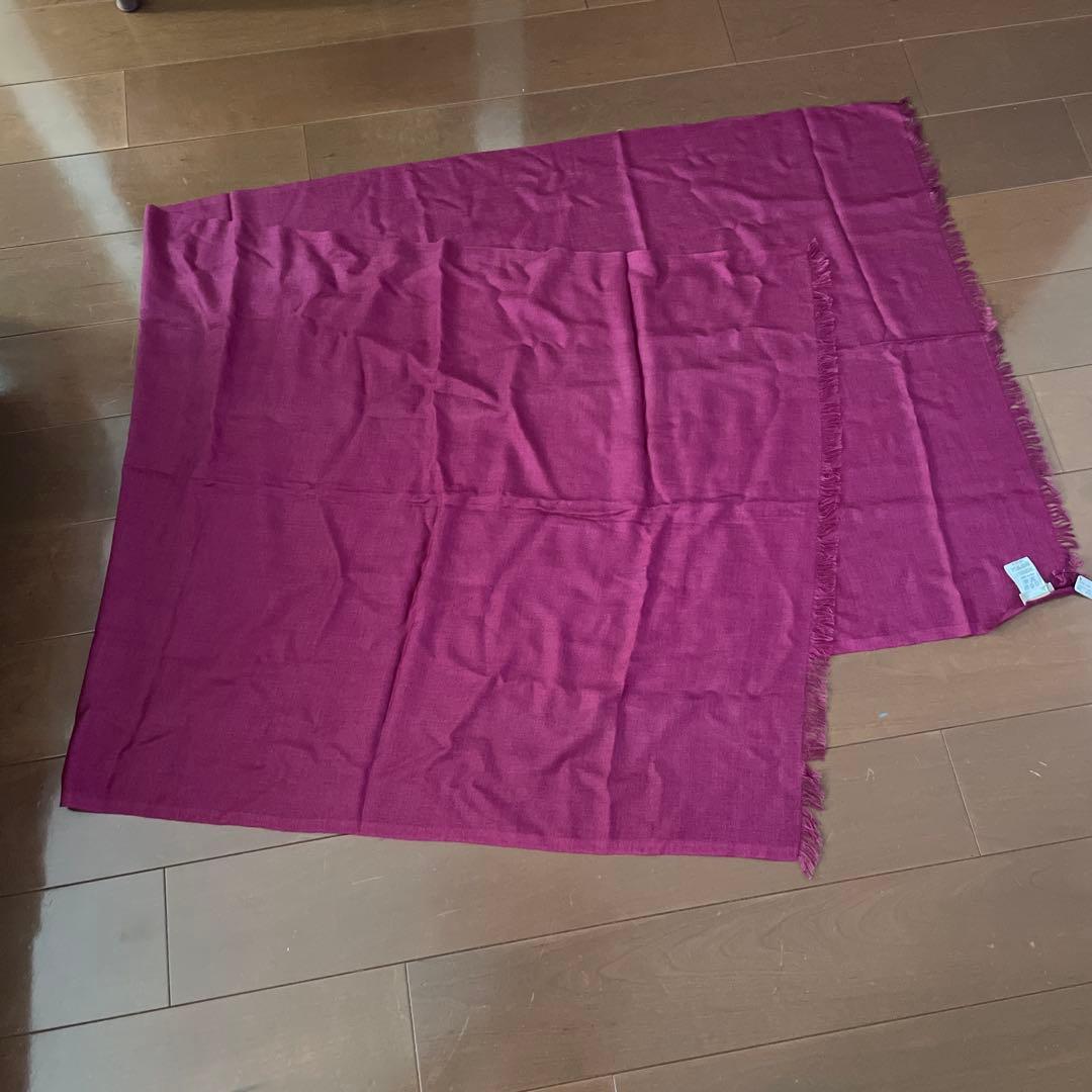 ⑤クルチアーニ　cruciani カシミア　シルク　ストール　新品未使用　エンジ