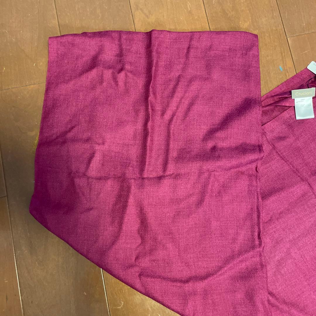 ⑤クルチアーニ　cruciani カシミア　シルク　ストール　新品未使用　エンジ