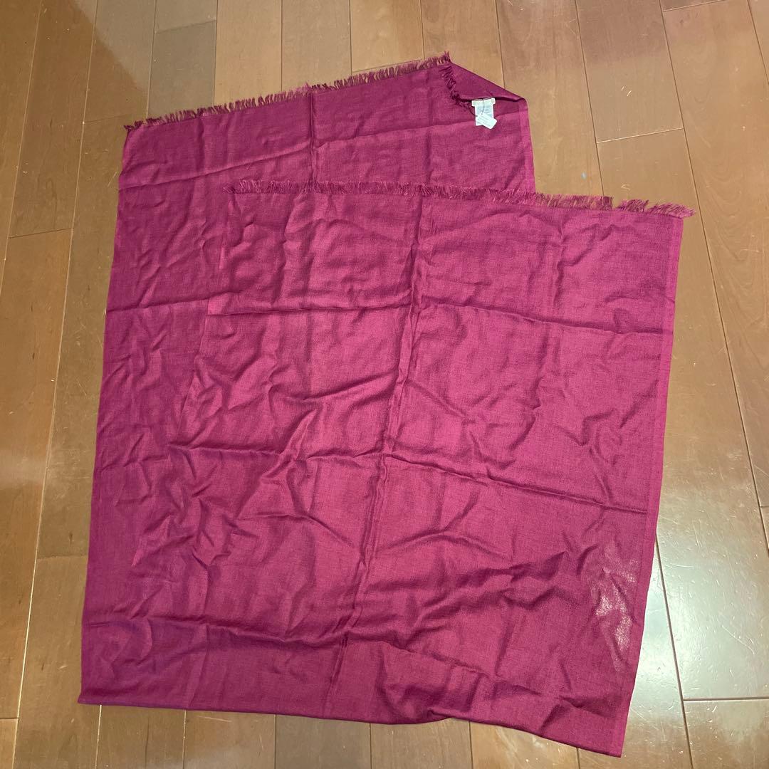 ⑤クルチアーニ　cruciani カシミア　シルク　ストール　新品未使用　エンジ