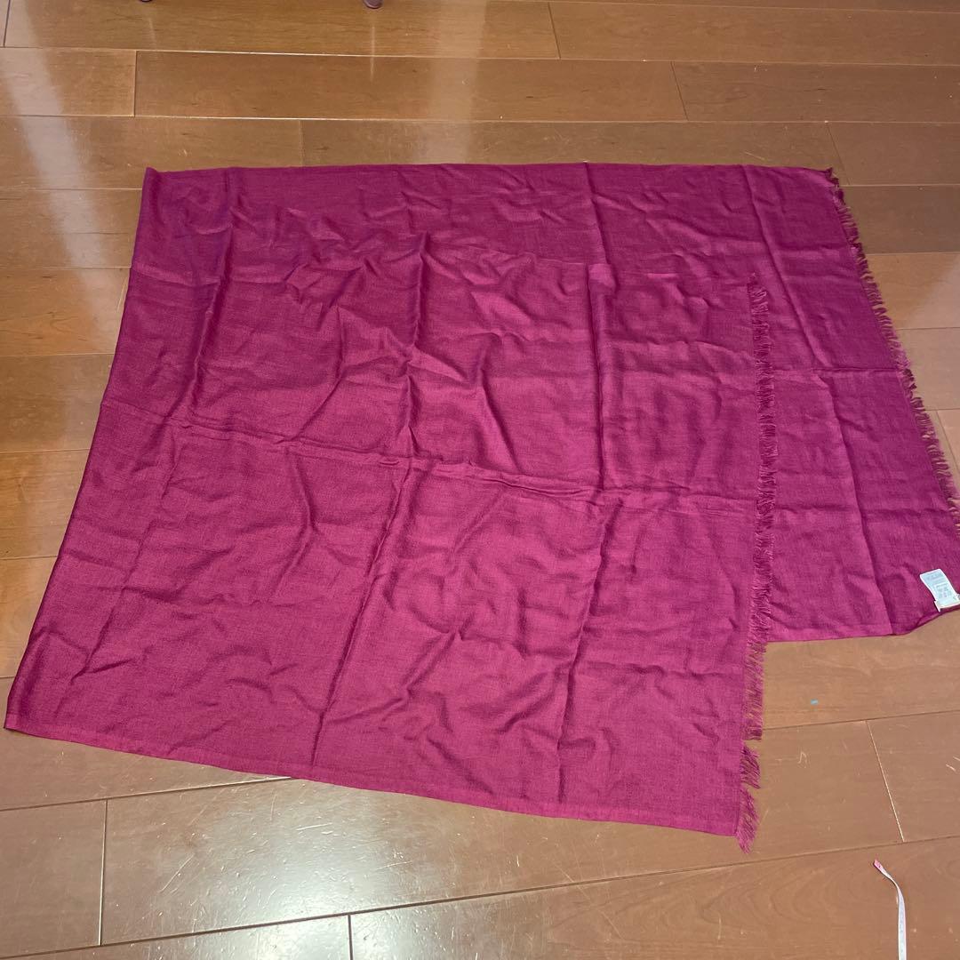 ⑤クルチアーニ　cruciani カシミア　シルク　ストール　新品未使用　エンジ