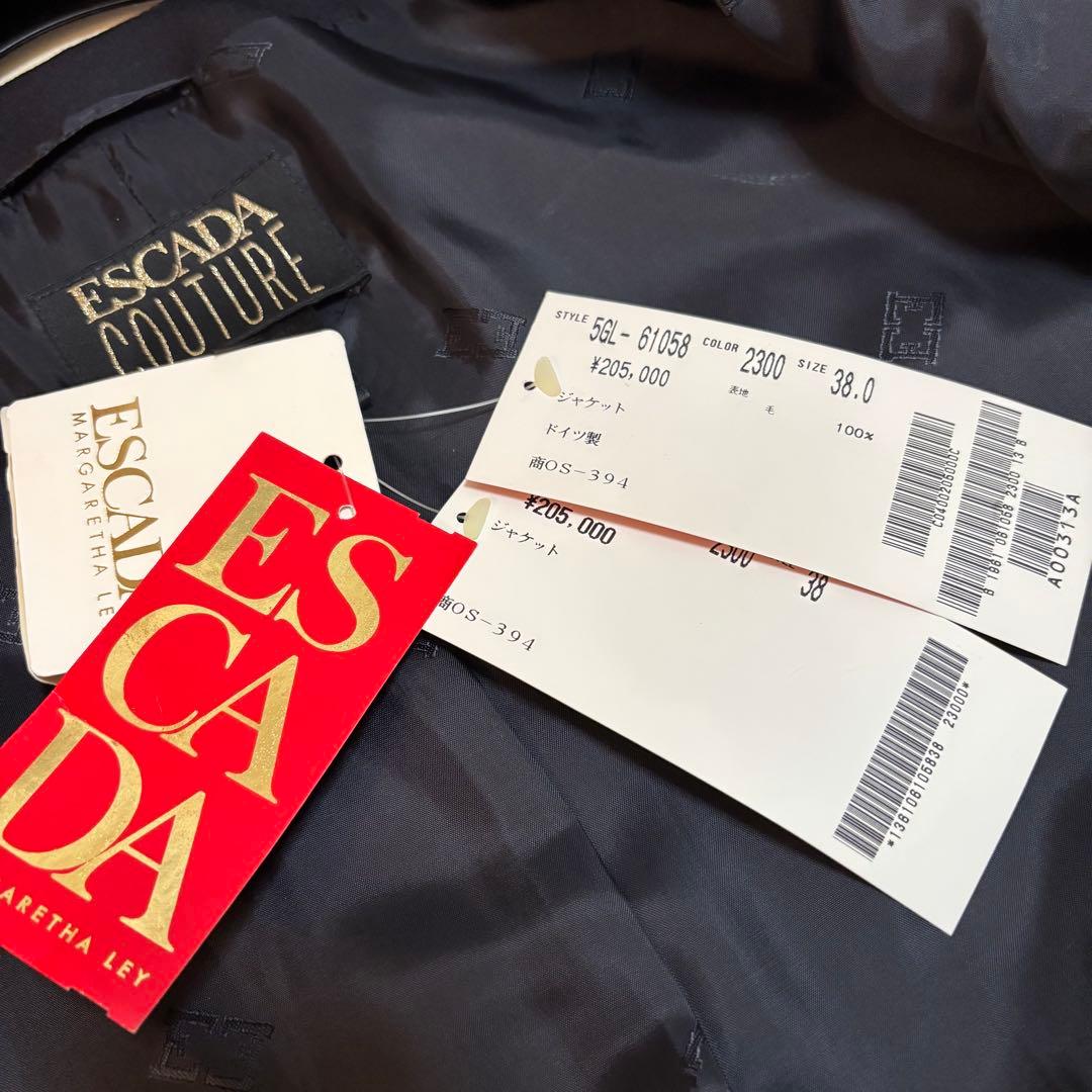 ESCADA CONTURE テーラード ジャケット ノーカラー　38 刺繍 花