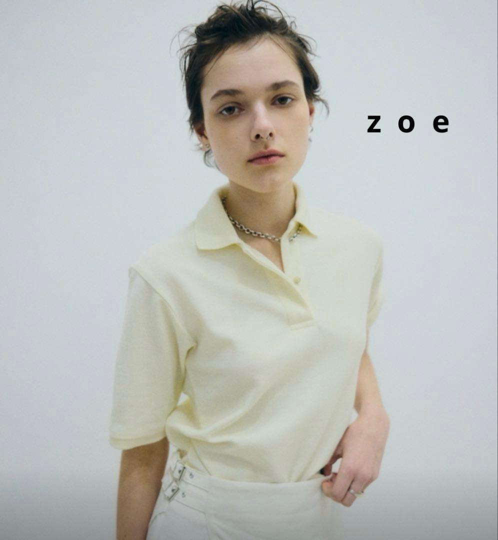 極美品 zoe ゾエ polo short sleeve ポロシャツ 24ss