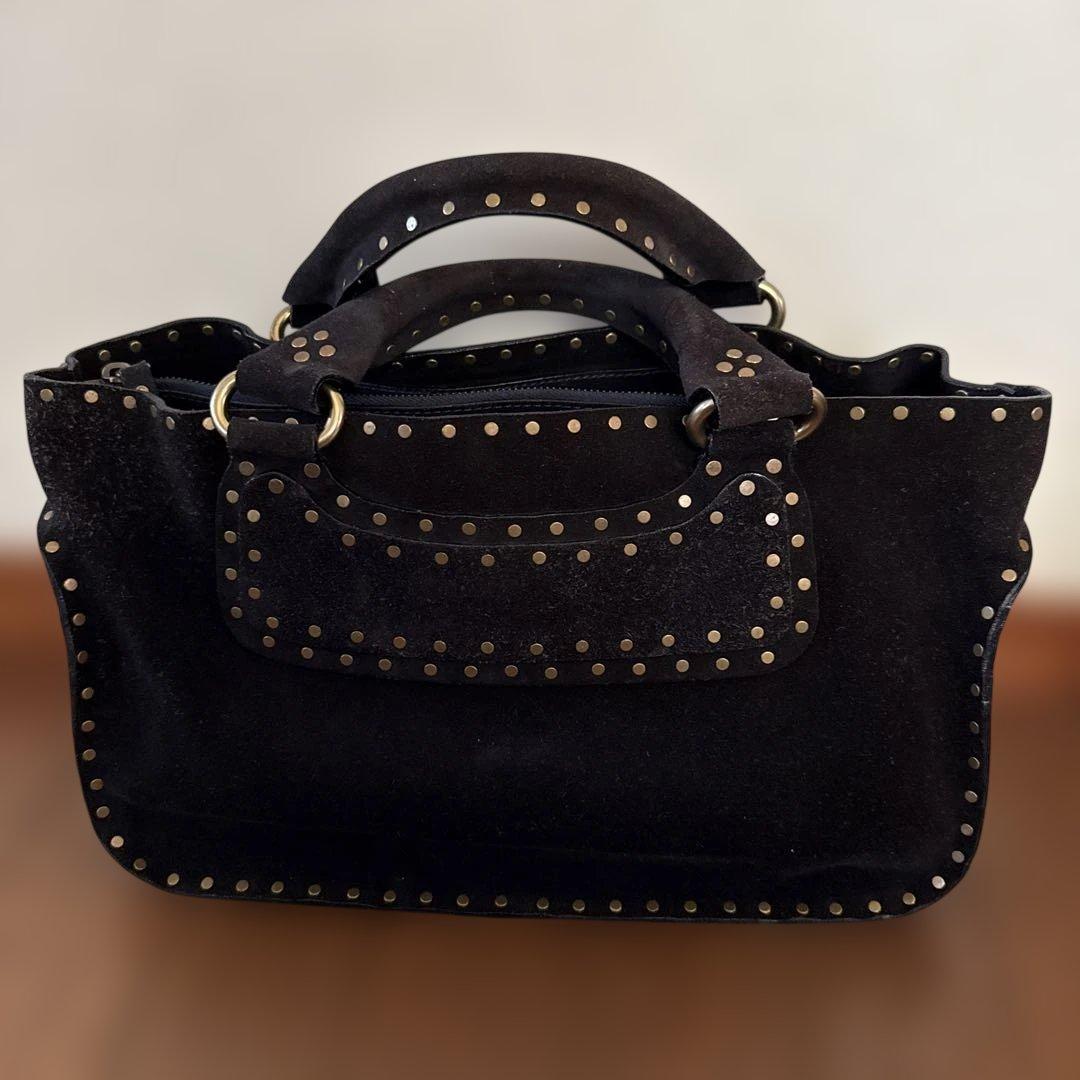 セリーヌ　ブギーバッグ　黒　スタッズ使い　ハンドバッグ