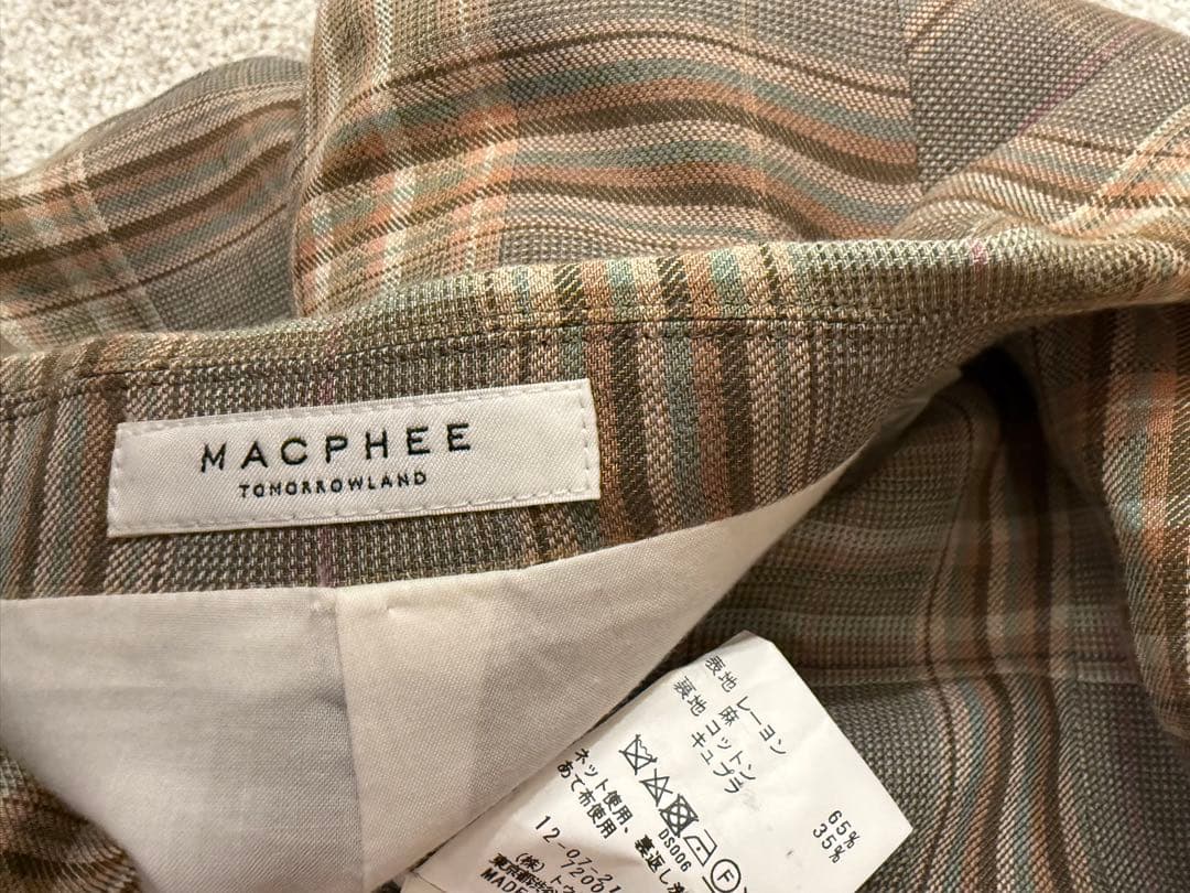 TOMORROWLAND レーヨンリネンチェック ダブルブレストジャケット