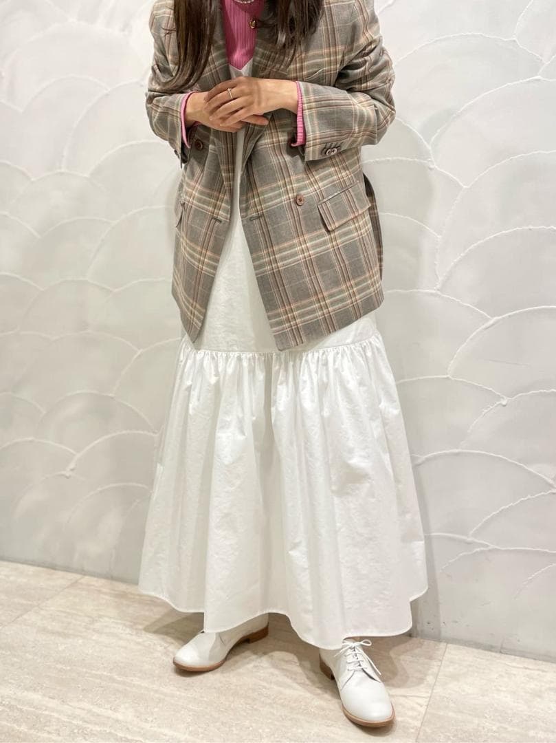 TOMORROWLAND レーヨンリネンチェック ダブルブレストジャケット