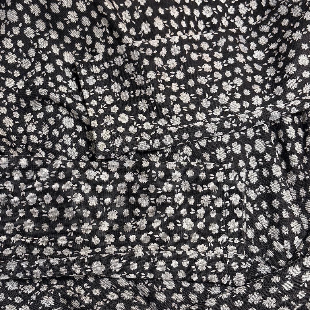 【美品】 kay me 長袖ワンピース 絞り 9 ブラック 総柄 小花柄