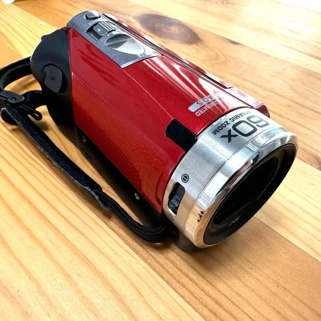 JVC GZ-E750-R 赤 本体 充電器・バッテリー2個・ケース付き
