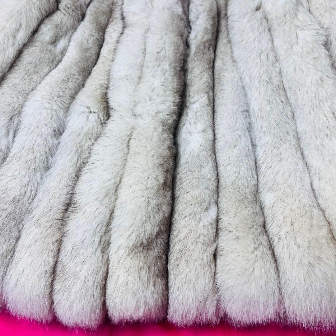 極美品☆銀タグサガフォックス毛皮大きいサイズ女優襟