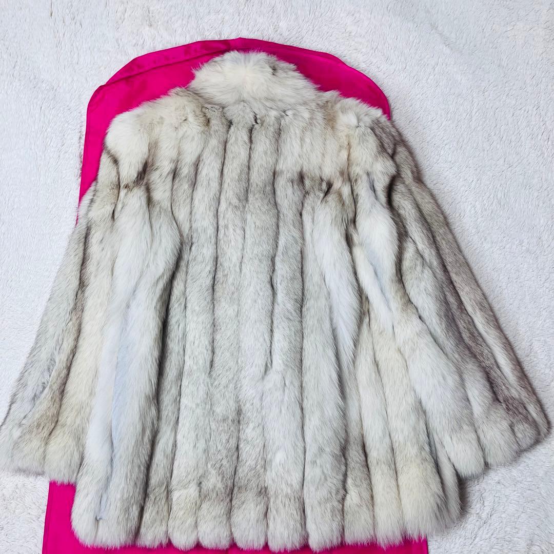 極美品☆銀タグサガフォックス毛皮大きいサイズ女優襟