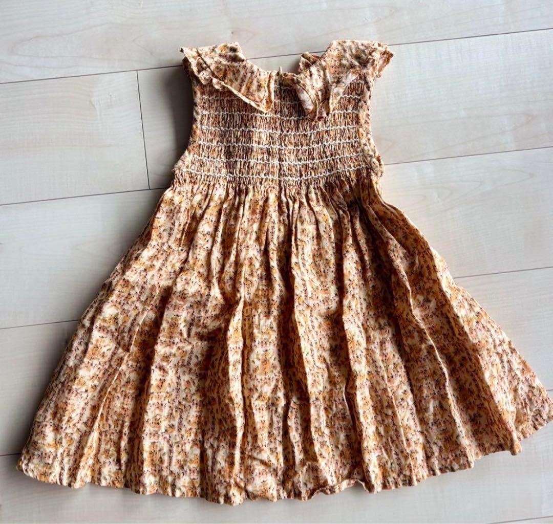 Apalina 花柄ノースリーブワンピースフリルドレス 3-5Y