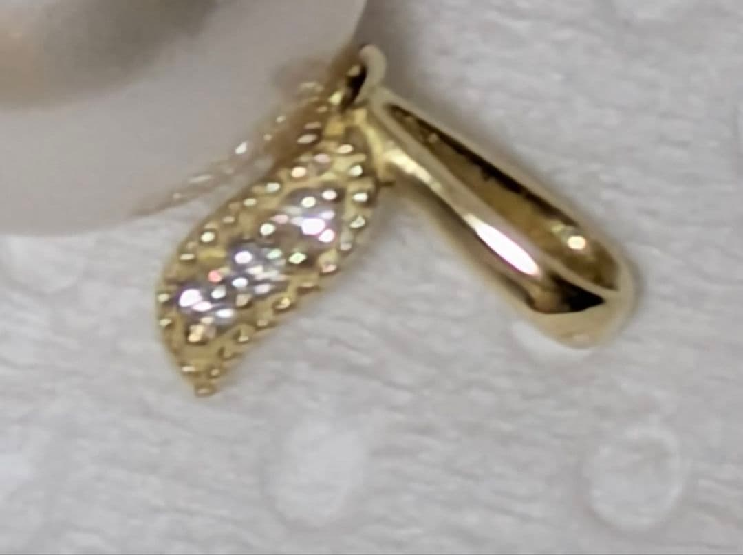あこや真珠10.5mm K18 ダイヤモンド0.01ct ペンダントトップ　稀少