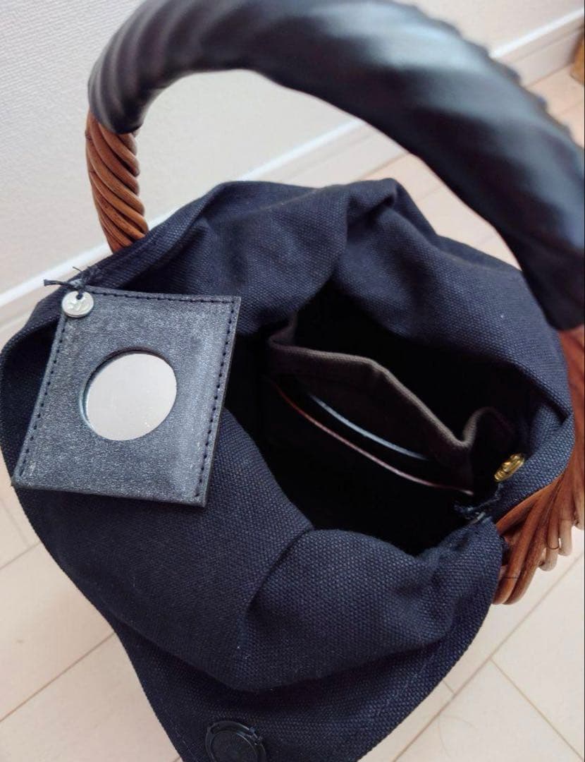 ebagos エバゴス　カゴバッグ　ブライドルマグ　黒