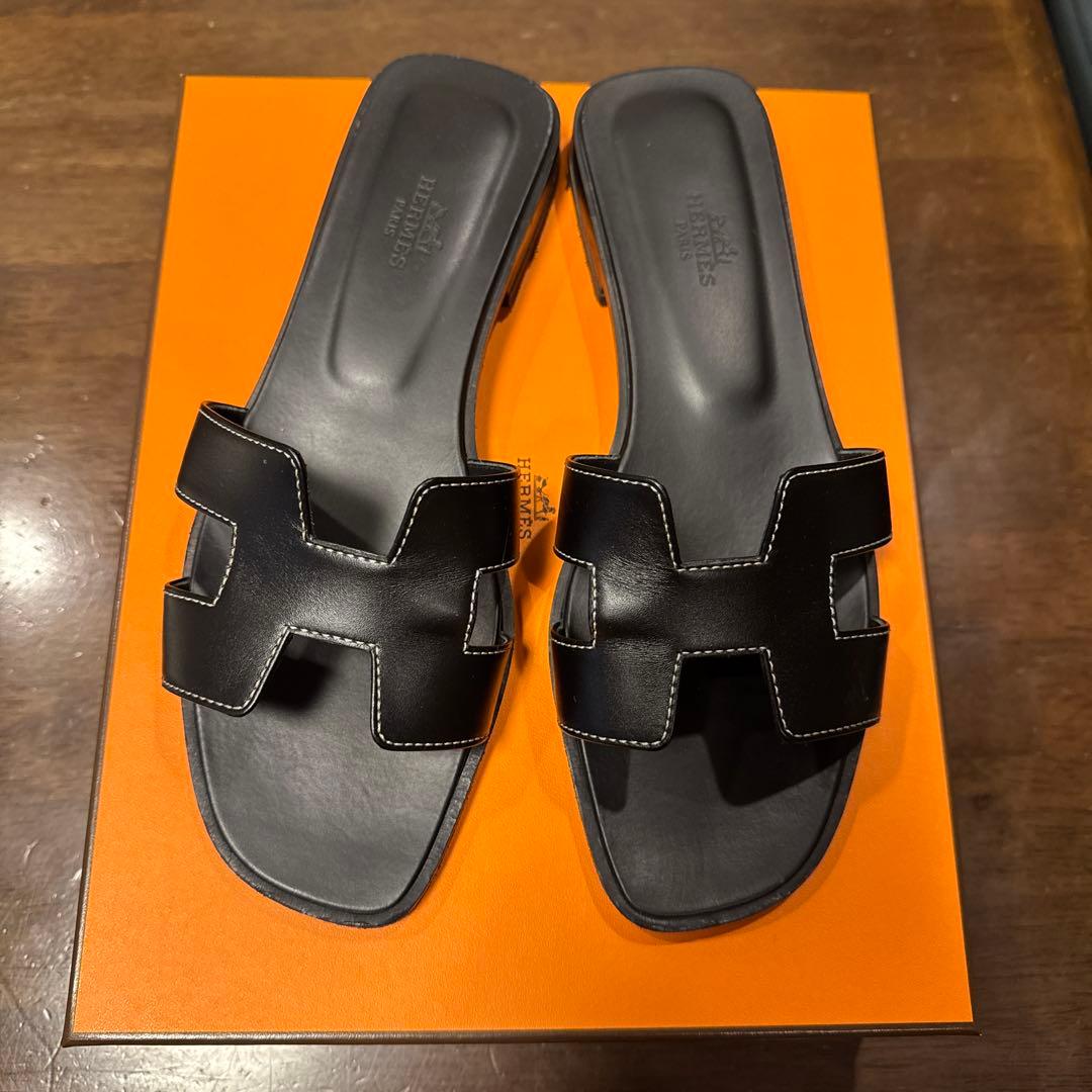 エルメスブラック オランサンダル