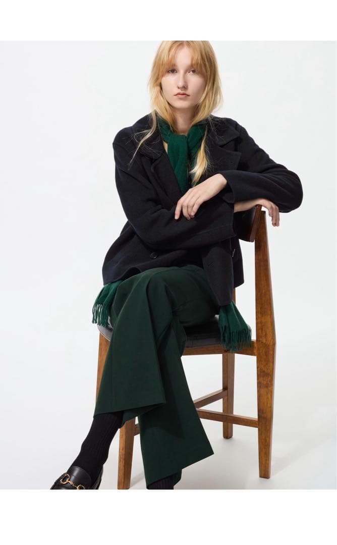 UNIQLOダブルフェイスショートコートリラックスフィット