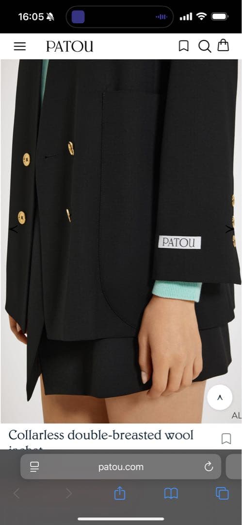 ジャケット・アウター PATOU double-breasted wool jacket