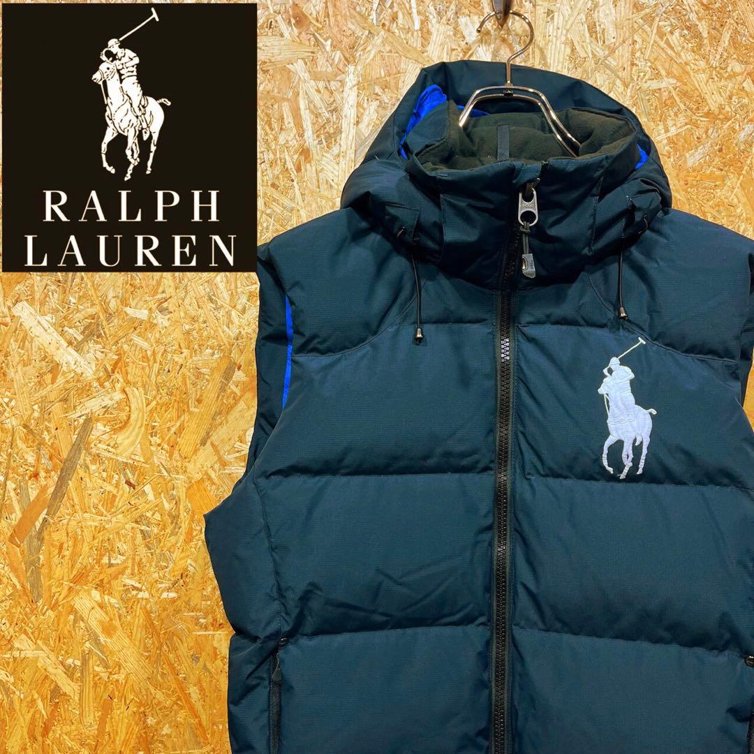naruro ラルフローレン 刺繍ロゴ レアカラー ダウン ベスト