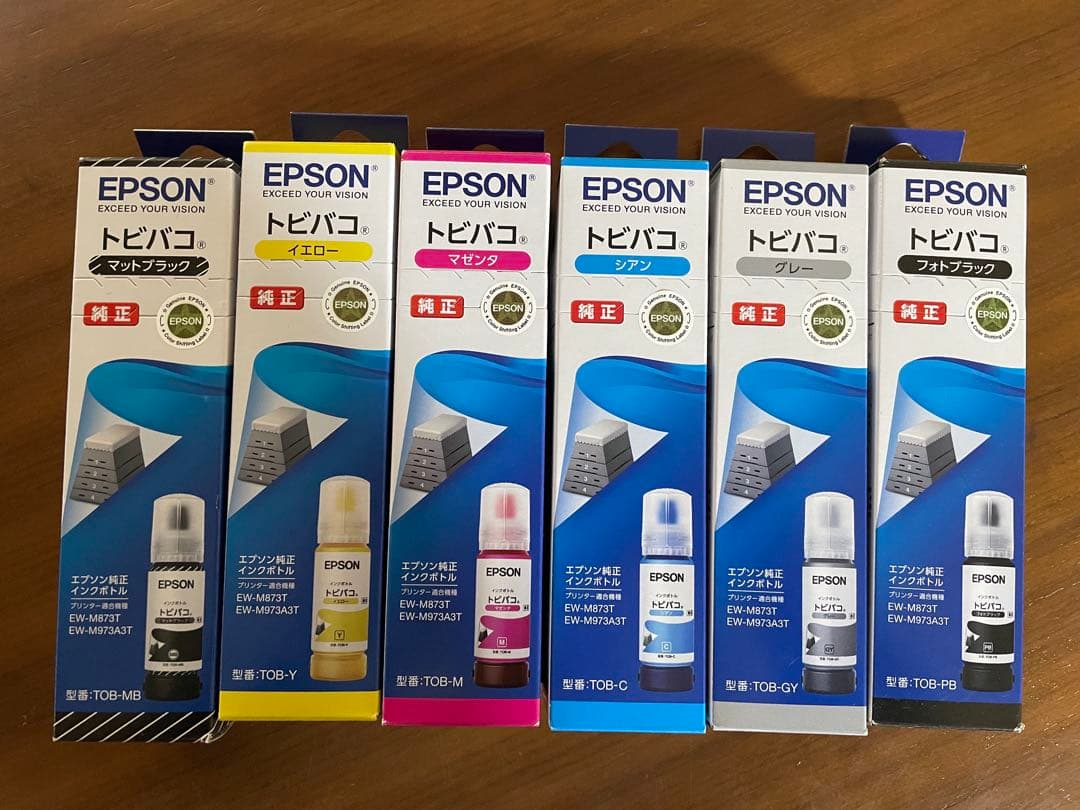 【新品未開封】純正 エプソンプリンタインク　トビバコ　６色セット