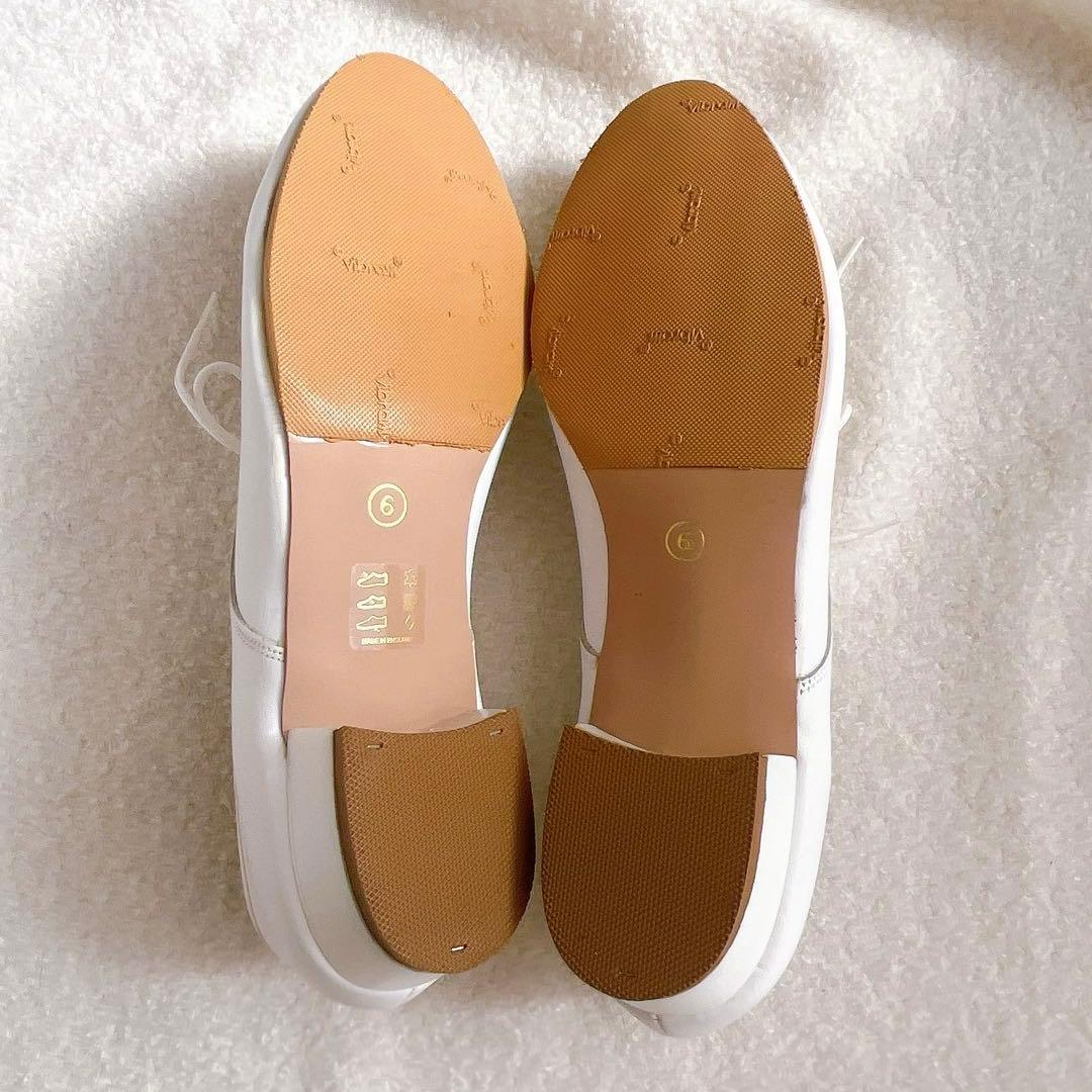 CATWORTH フラット ローファー レースアップ 白 カットワース 24