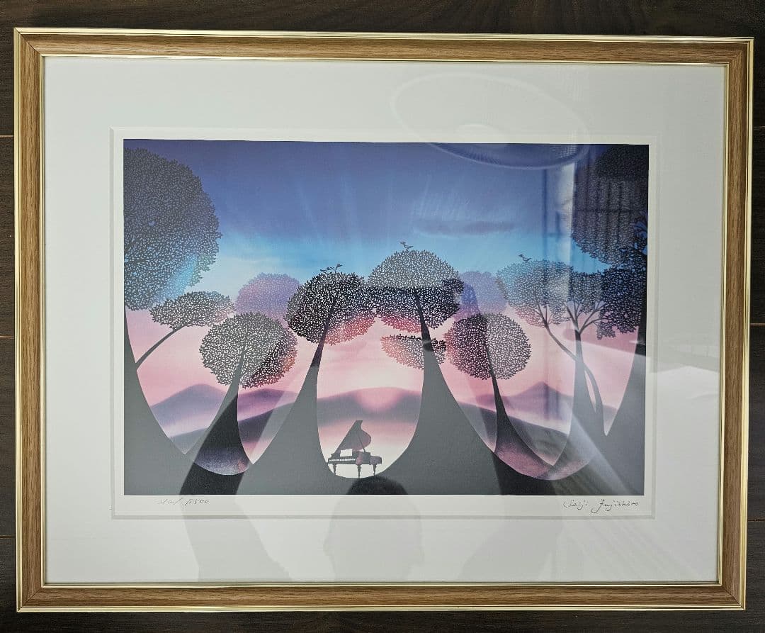 藤城清治 夜明の輝き ダイヤモンドスクリーニング 刷込みサイン エディション有り