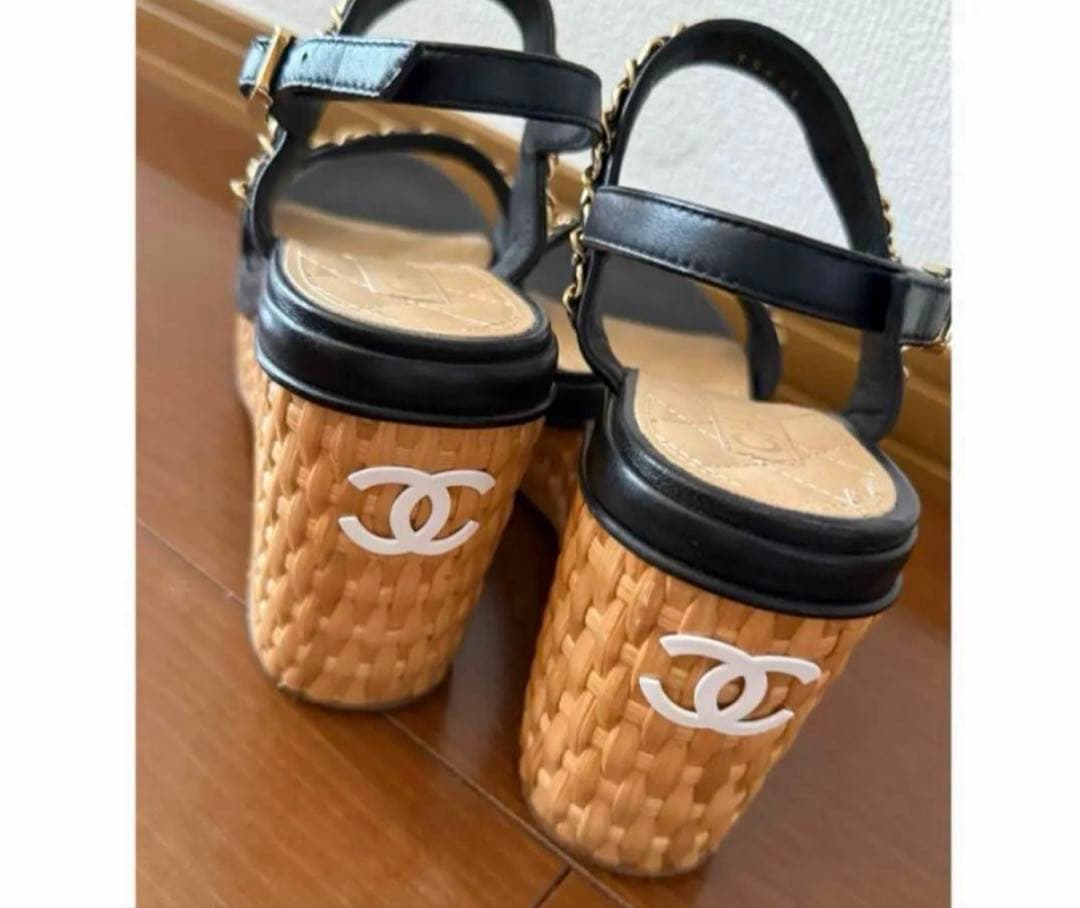 CHANEL ウェッジソールサンダル