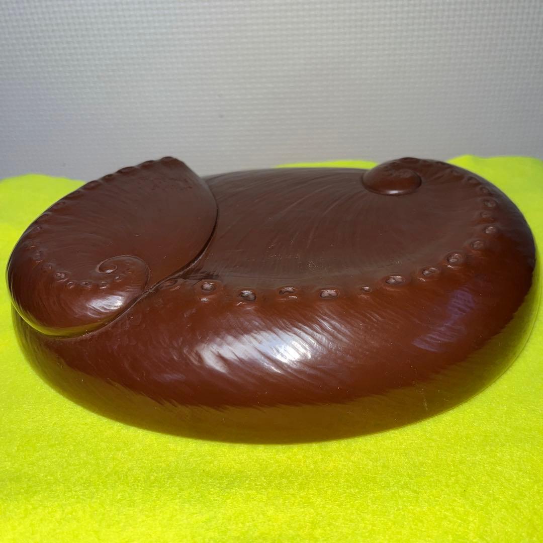 ⭕️紅渓石硯　硯　蟹彫刻　鮑型硯特別製作品美品　崎川羊堂　20cm超　1.7kg超