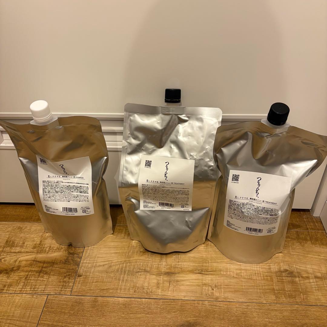 つるりんちょ。シャンプー&トリートメント1000mlレフィル 一部使用済