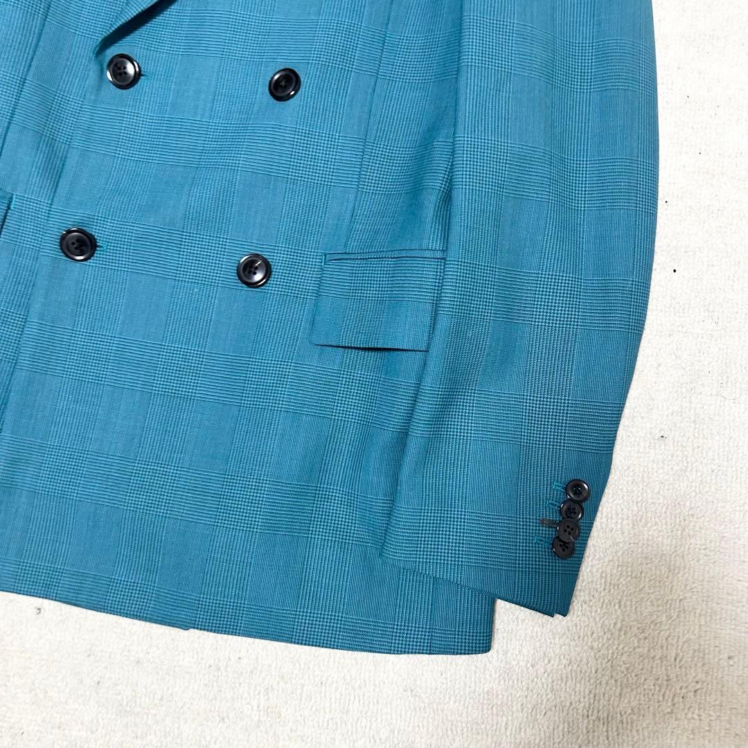 美品　ポールスミス　ダブルブレストテーラードジャケット　ターコイズブルー　現行