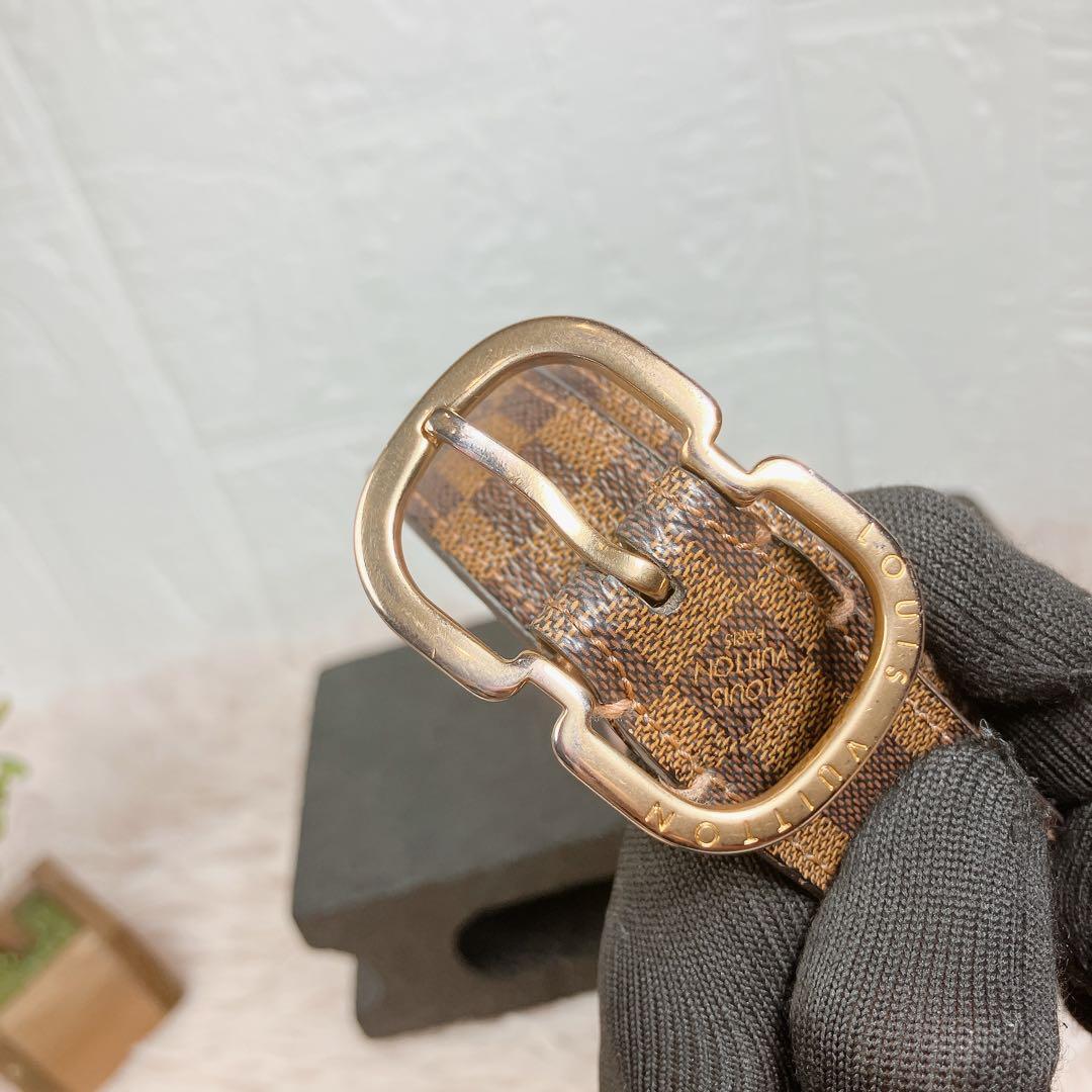 美品 ルイヴィトン ダミエ サンチュール ミニ ベルト ゴールド 即日発送