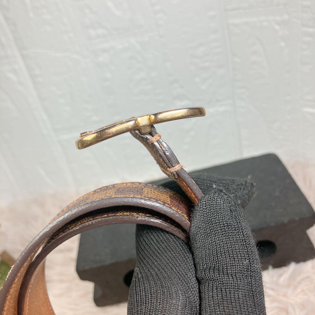 美品 ルイヴィトン ダミエ サンチュール ミニ ベルト ゴールド 即日発送